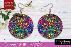 Glitter Texture Round Earrings - Sparkle Glitter PNG Product Image 1