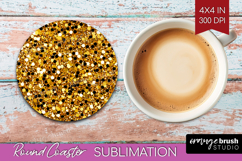 Glitter Texture Round Coaster - Sparkle Glitter Coaster PNG Product Image 1