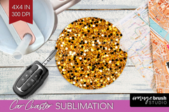 Glitter Texture Car Coaster - Sparkle Glitter Coaster PNG Product Image 1