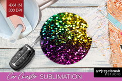 Glitter Texture Car Coaster - Sparkle Glitter Coaster PNG Product Image 1