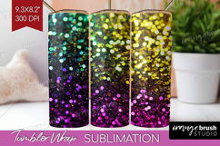 Glitter Texture Tumbler Wrap - Sparkle Glitter Tumbler PNG Product Image 1