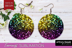 Glitter Texture Round Earrings - Sparkle Glitter PNG Product Image 1