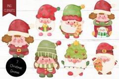 Christmas gnome watercolor kawaii clipart Happy new year Product Image 2