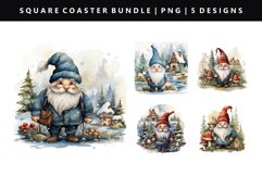 Gnome Square Coaster Design | Square Coaster PNG Product Image 4
