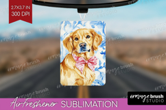 Golden Retriever Dog Air Freshener PNG Blue Toile PNG Product Image 1