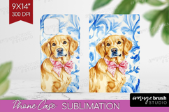 Golden Retriever Dog Phone Case PNG Blue Toile Case PNG Product Image 1