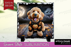 Goldendoodle Dog Slate PNG Halloween Square Slate Product Image 1