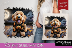 Goldendoodle Dog Tote Bag Halloween Tote Bag PNG Sublimation Product Image 1
