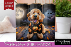 Goldendoodle Dog Tumbler Wrap Halloween Tumbler PNG Product Image 1
