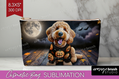 Goldendoodle Dog Cosmetic Bag Halloween Makeup Bag PNG Product Image 1