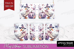 Goose Halloween Mug Wrap Coquette Mug PNG Sublimation Product Image 1