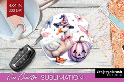 Goose Halloween Car Coaster Coquette Coaster PNG Sublimation Product Image 1