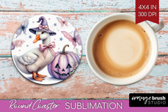Goose Halloween Round Coaster Coquette Coaster PNG Product Image 1
