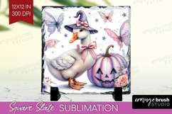 Goose Halloween Slate PNG Coquette Square Slate Sublimation Product Image 1