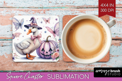 Goose Halloween Square Coaster Coquette Coaster PNG Product Image 1