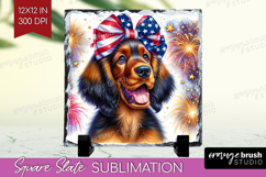 Gordon Setter Dog Slate PNG Patriotic Dog Square Slate Product Image 1