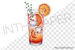Grapefruit iced tea PNG Clipart Watercolor Drink Illust Product Image 1