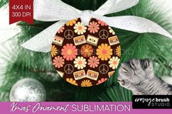 Retro Flowers Ornament PNG - Groovy PNG Sublimation Product Image 1