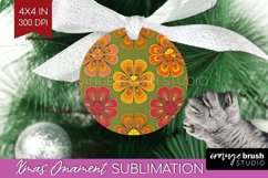 Retro Flowers Ornament PNG - Groovy PNG Sublimation Product Image 1