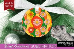 Retro Flowers Ornament PNG - Groovy PNG Sublimation Product Image 1