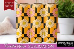 Retro Flowers Tumbler Wrap - Groovy Tumbler PNG Sublimation Product Image 1