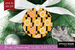 Retro Flowers Ornament PNG - Groovy PNG Sublimation Product Image 1
