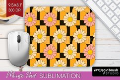 Retro Flowers Mouse Pad Sublimation - Groovy Mousepad PNG Product Image 1