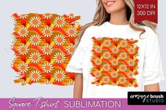 Retro Flowers Square Tshirt Background - Groovy PNG Product Image 1