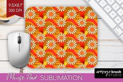 Retro Flowers Mouse Pad Sublimation - Groovy Mousepad PNG Product Image 1