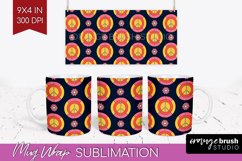 Retro Flowers Mug Wrap - Groovy Mug PNG Sublimation Product Image 1