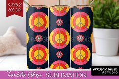Retro Flowers Tumbler Wrap - Groovy Tumbler PNG Sublimation Product Image 1