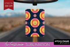 Retro Flowers Air Freshener PNG - Groovy PNG Sublimation Product Image 1