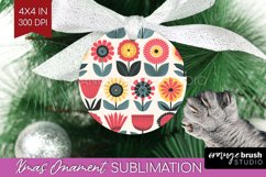 Retro Flowers Ornament PNG - Groovy PNG Sublimation Product Image 1