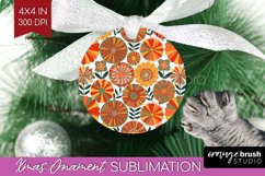 Retro Flowers Ornament PNG - Groovy PNG Sublimation Product Image 1