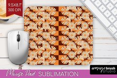 Retro Flowers Mouse Pad Sublimation - Groovy Mousepad PNG Product Image 1