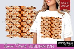 Retro Flowers Square Tshirt Background - Groovy PNG Product Image 1