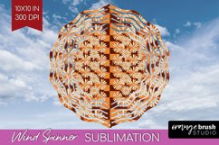 Retro Flowers Wind Spinner Sublimation PNG - Groovy Round Product Image 1