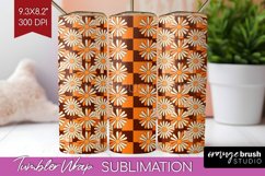 Retro Flowers Tumbler Wrap - Groovy Tumbler PNG Sublimation Product Image 1