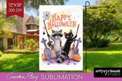 Halloween Garden Flag Sublimation - Fall Welcome Sign PNG Product Image 1