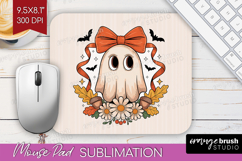 Cute Ghost Mouse Pad Sublimation - Spooky Halloween Mousepad Product Image 1