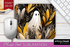 Cute Ghost Mouse Pad Sublimation - Spooky Halloween Mousepad Product Image 1