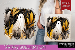 Cute Ghost Tote Bag - Spooky Halloween Tote Bag PNG Product Image 1