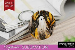 Cute Ghost Keychain PNG - Spooky Halloween Keychain Product Image 1