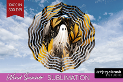 Cute Ghost Wind Spinner Sublimation PNG - Spooky Halloween Product Image 1
