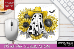 Cute Ghost Mouse Pad Sublimation - Spooky Halloween Mousepad Product Image 1