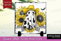 Cute Ghost Slate PNG - Spooky Halloween Square Slate Product Image 1