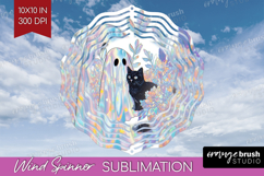 Cute Ghost Wind Spinner Sublimation PNG - Spooky Halloween Product Image 1