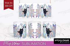 Cute Ghost Mug Wrap - Spooky Halloween Mug PNG Sublimation Product Image 1