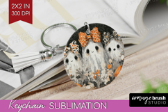 Cute Ghost Keychain PNG - Spooky Halloween Keychain Product Image 1
