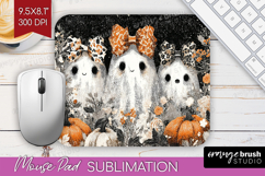 Cute Ghost Mouse Pad Sublimation - Spooky Halloween Mousepad Product Image 1